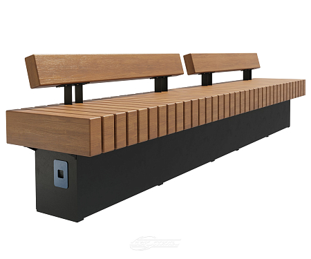 Скамейка стальная «Bench» с USB-входами.  �3